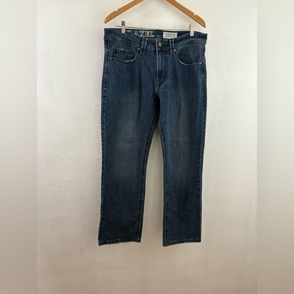 T.K. Axel Jeans Mens 32X32 Blue Dark Wash Slim Boot Western Stretch Denim